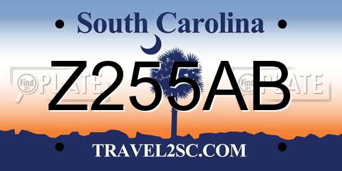 Z255AB South Carolina License Plate