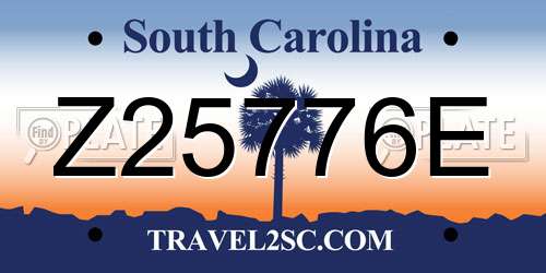 Z25776E South Carolina License Plate