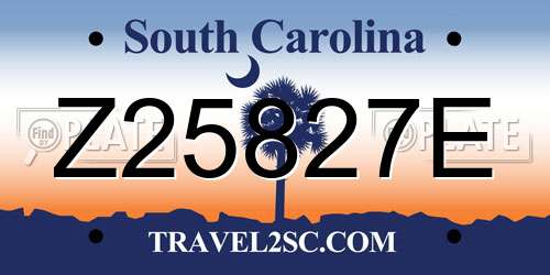 Z25827E South Carolina License Plate