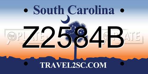 Z2584B South Carolina License Plate