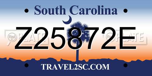 Z25872E South Carolina License Plate