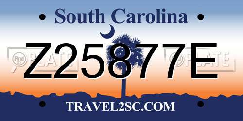 Z25877E South Carolina License Plate