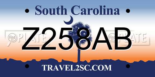 Z258AB South Carolina License Plate