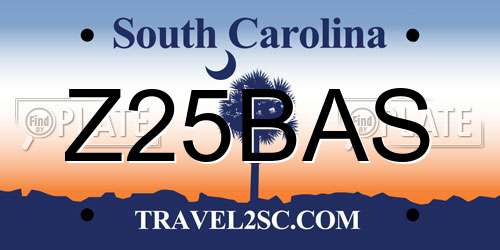 Z25BAS South Carolina License Plate