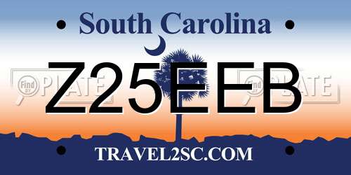 Z25EEB South Carolina License Plate