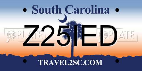 Z25IED South Carolina License Plate