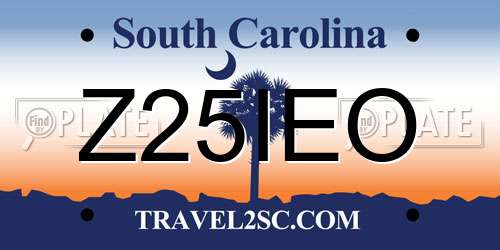 Z25IEO South Carolina License Plate