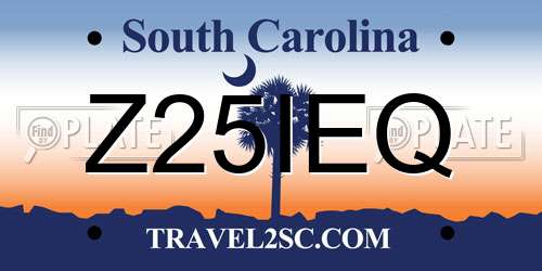 Z25IEQ South Carolina License Plate