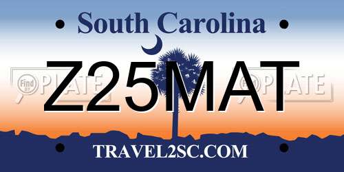 Z25MAT South Carolina License Plate