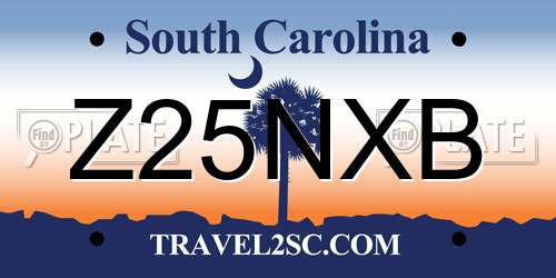 Z25NXB South Carolina License Plate