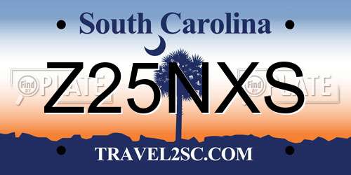 Z25NXS South Carolina License Plate