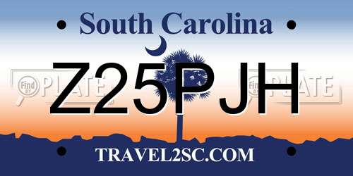 Z25PJH South Carolina License Plate