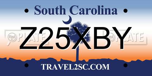 Z25XBY South Carolina License Plate