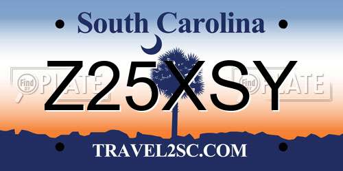 Z25XSY South Carolina License Plate