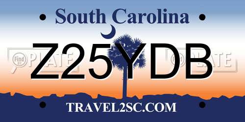 Z25YDB South Carolina License Plate