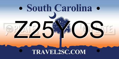 Z25YOS South Carolina License Plate