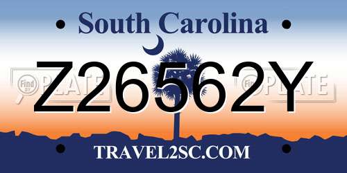 Z26562Y South Carolina License Plate