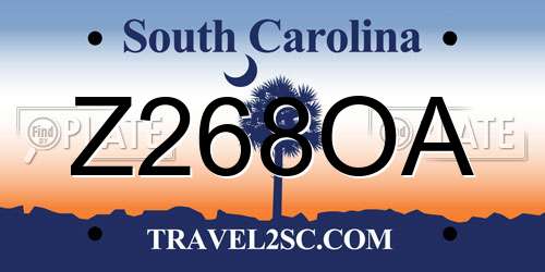 Z268OA South Carolina License Plate