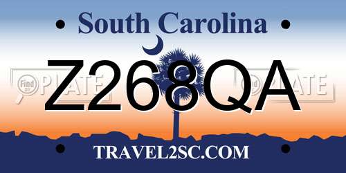 Z268QA South Carolina License Plate