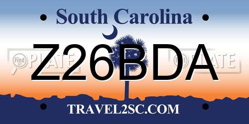 Z26BDA South Carolina License Plate