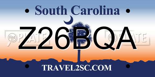 Z26BQA South Carolina License Plate