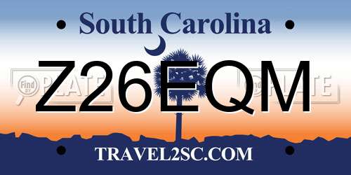 Z26EQM South Carolina License Plate