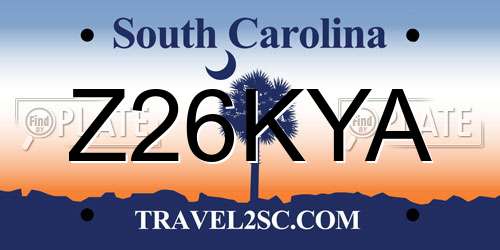 Z26KYA South Carolina License Plate