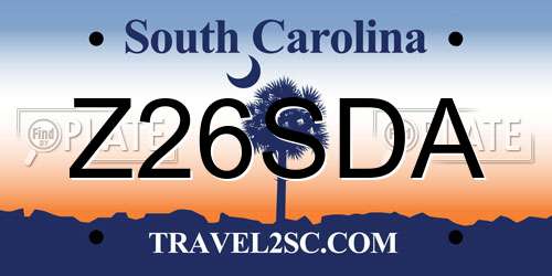 Z26SDA South Carolina License Plate