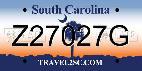 Z27027G South Carolina License Plate