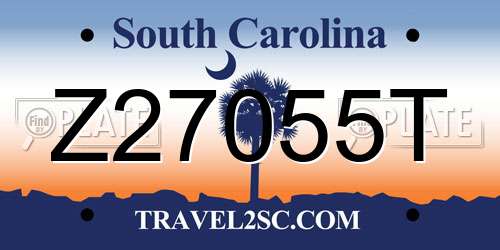 Z27055T South Carolina License Plate