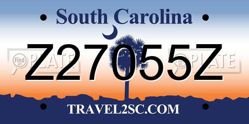 Z27055Z South Carolina License Plate