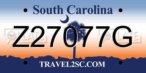 Z27077G South Carolina License Plate