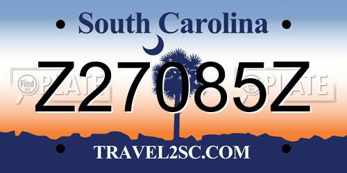 Z27085Z South Carolina License Plate