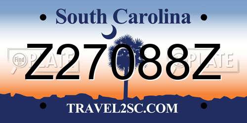 Z27088Z South Carolina License Plate