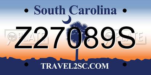 Z27089S South Carolina License Plate