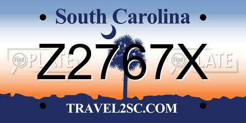 Z2767X South Carolina License Plate