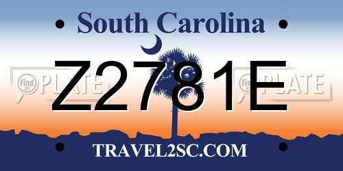 Z2781E South Carolina License Plate