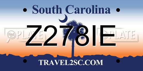 Z278IE South Carolina License Plate