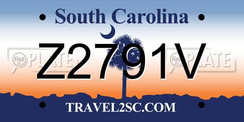 Z2791V South Carolina License Plate