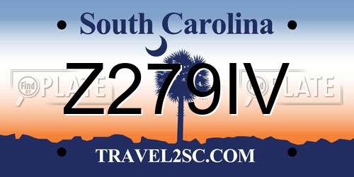 Z279IV South Carolina License Plate