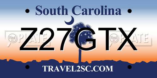 Z27GTX South Carolina License Plate
