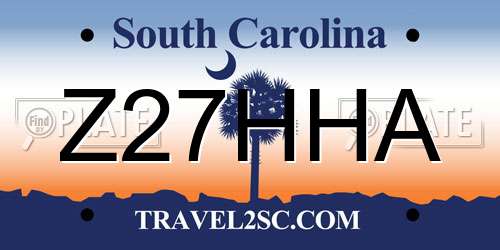 Z27HHA South Carolina License Plate