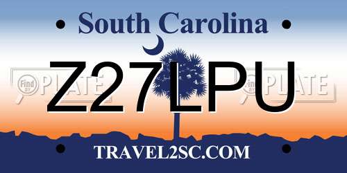 Z27LPU South Carolina License Plate