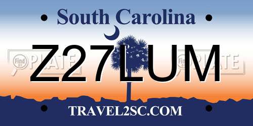 Z27LUM South Carolina License Plate