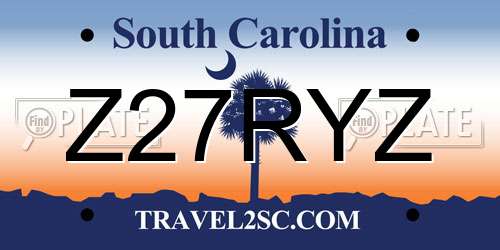 Z27RYZ South Carolina License Plate