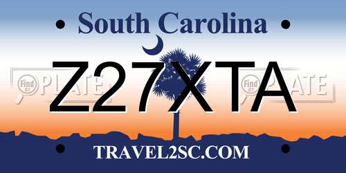 Z27XTA South Carolina License Plate