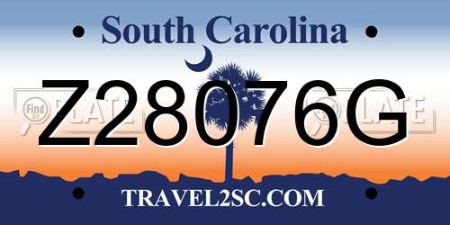 Z28076G South Carolina License Plate