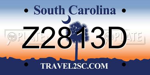 Z2813D South Carolina License Plate