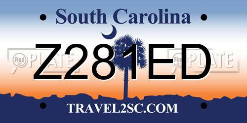 Z281ED South Carolina License Plate
