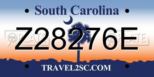Z28276E South Carolina License Plate